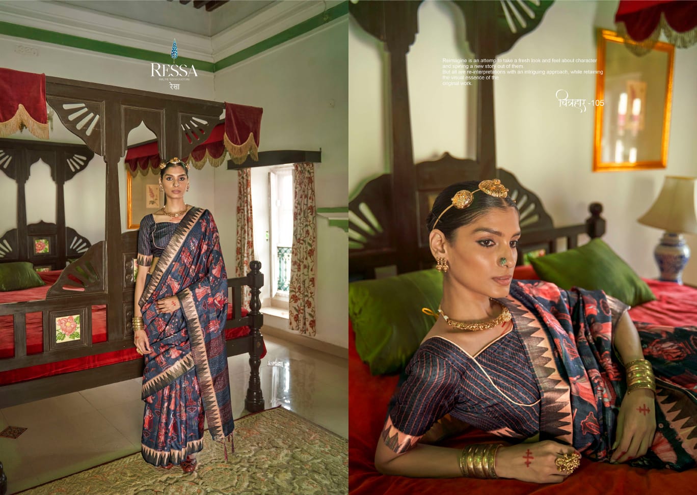 Chitrahar By Ressa Printed Designer Banarasi Silk Sarees Wholesale Shop In Surat